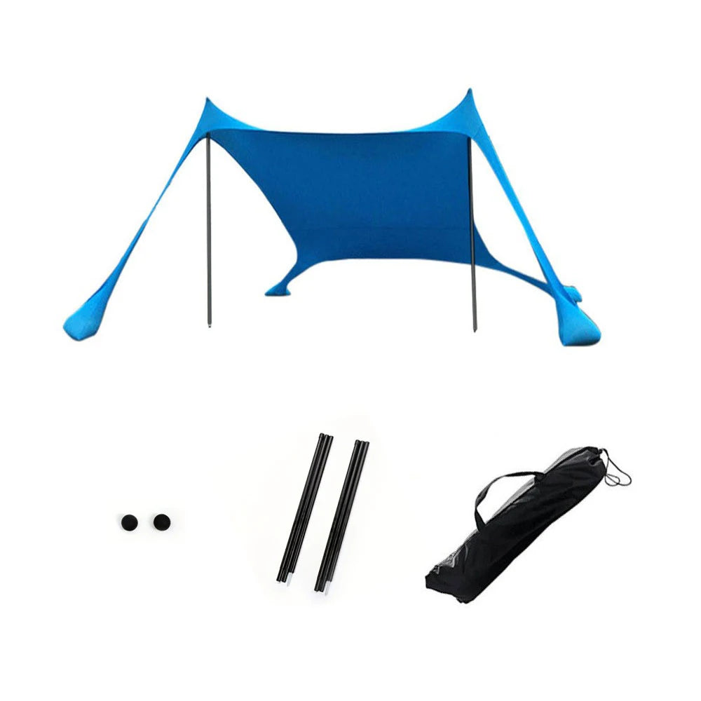 Outdoor Beach Tent Sun Shelter Camping Shades Tents Windproof One-Piece Beach Canopy Tents UPF50+ Portable Family Tent