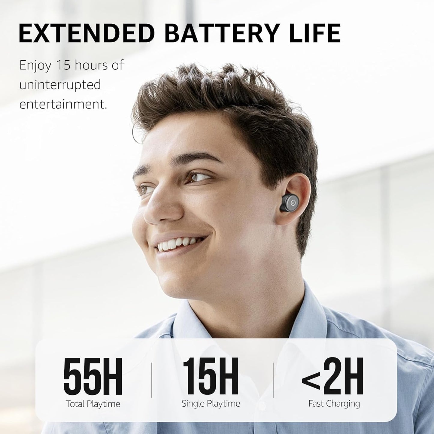 T10 Wireless Earbuds Bluetooth 5.3 Headphones, App Customize EQ, Ergonomic Design, 55H Playtime, Wireless Charging Case, IPX8 Waterproof Sound In-Ear Headset, 2025 New Version