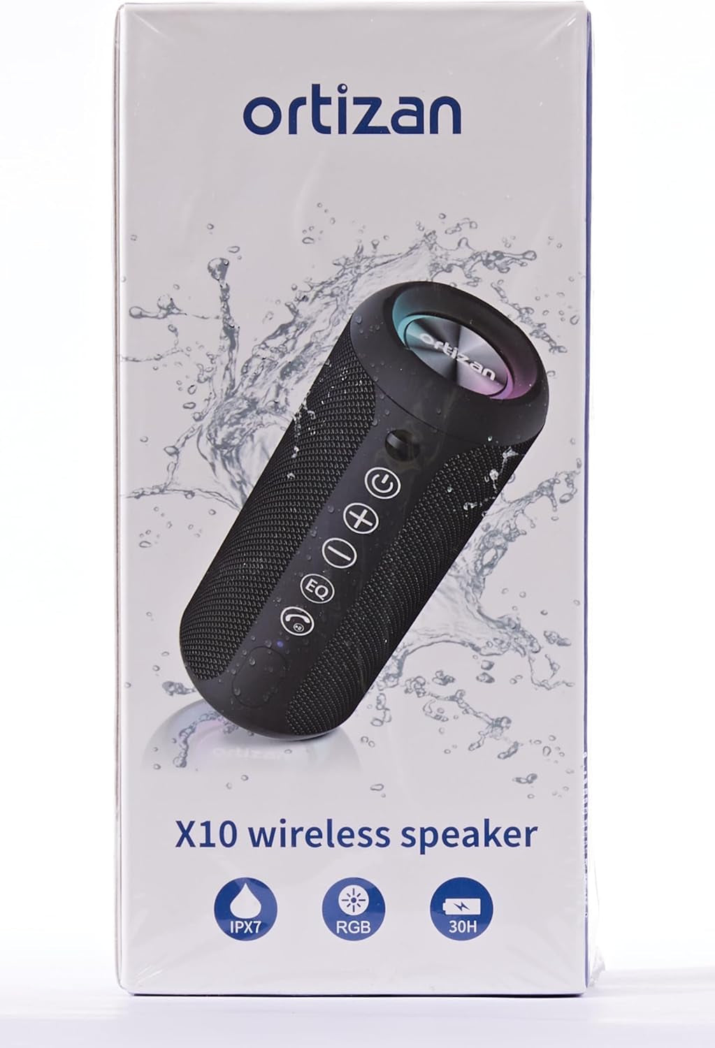 Portable Bluetooth Speaker: IPX7 Waterproof, 24W Loud Sound, Deep Bass, Bluetooth 5.3, LED Lights, Wireless Stereo Pairing, 30H Playtime, for Home/Outdoor/Party/Beach, Birthday Gift (Black)