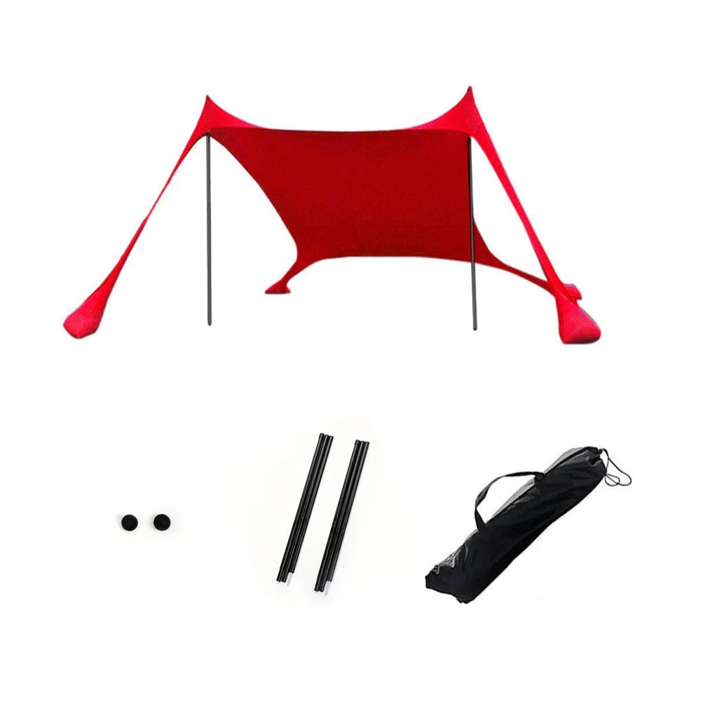 Outdoor Beach Tent Sun Shelter Camping Shades Tents Windproof One-Piece Beach Canopy Tents UPF50+ Portable Family Tent