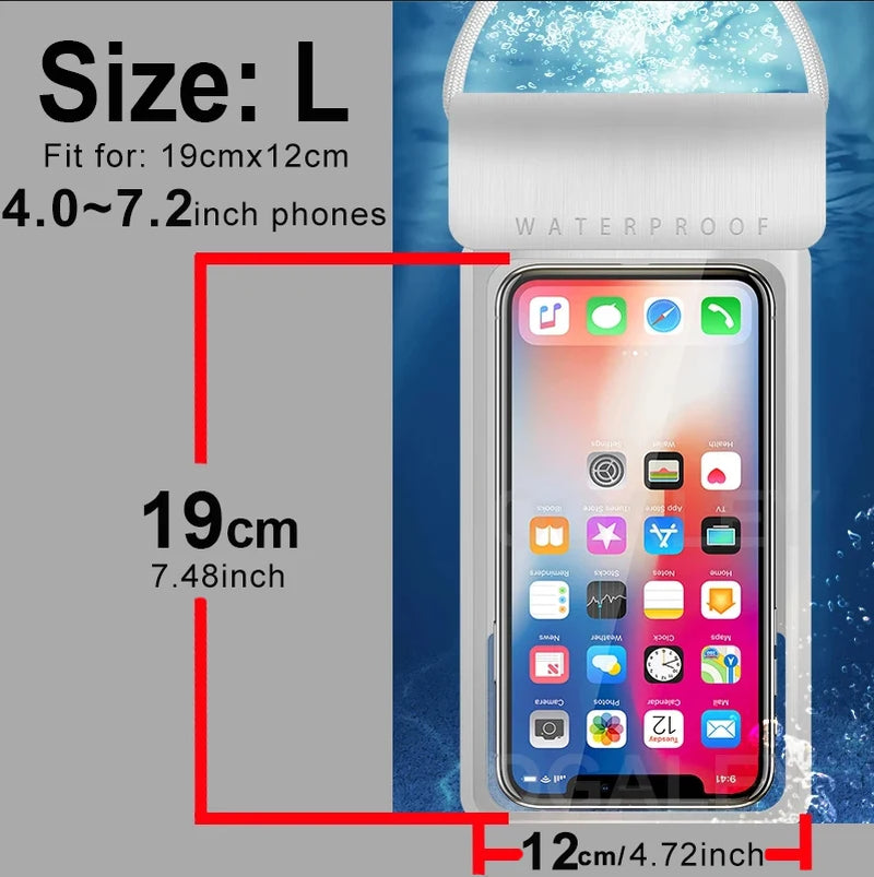 IPX8 Universal Waterproof Bag Cell Phone Pouch Case Water Proof Underwater Dry Bag for Apple Iphone Huawei Xiaomi Samsung Cover