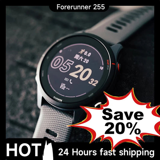 Forerunner 255 Sports Smartwatch 46Mm 1.3'' Color Screen 14 Days Battery Life 4GB RAM NFC Bluetooth Wifi 5ATM Waterproof