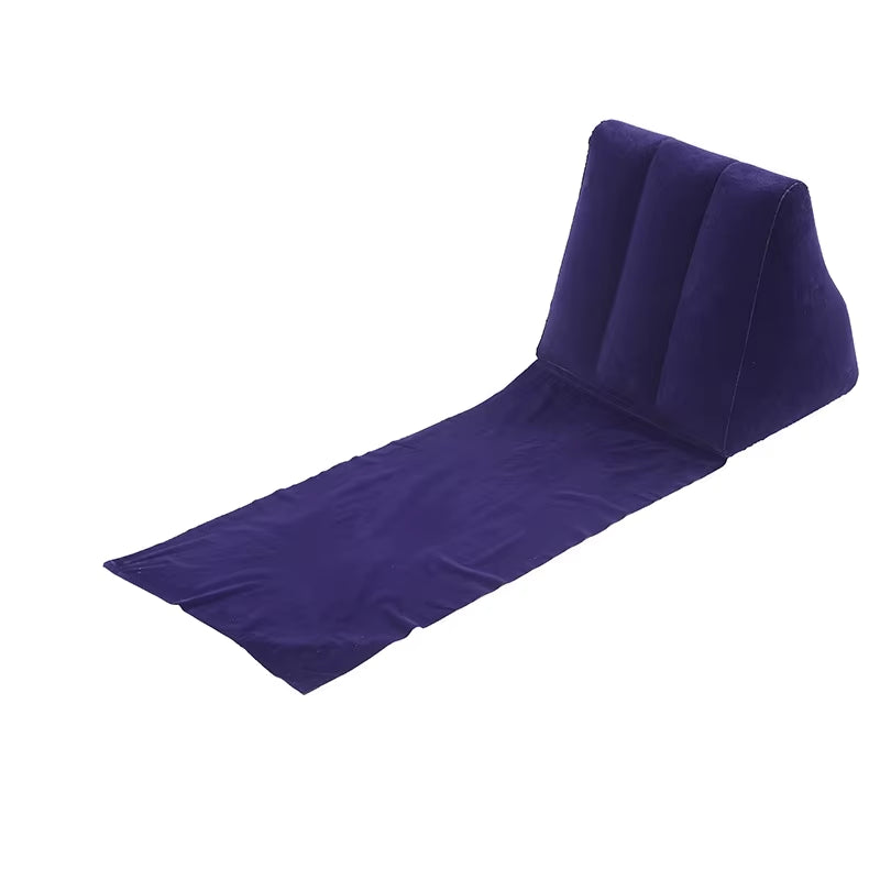 Inflatable Lounger Air Soft Beach Mat Outdoor Portable Relax Back Pillow Folding Seat Cushion Beach Traveling Camping Mat