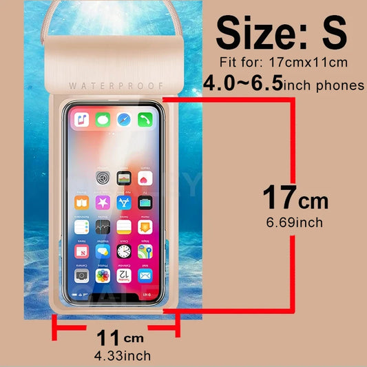IPX8 Universal Waterproof Bag Cell Phone Pouch Case Water Proof Underwater Dry Bag for Apple Iphone Huawei Xiaomi Samsung Cover