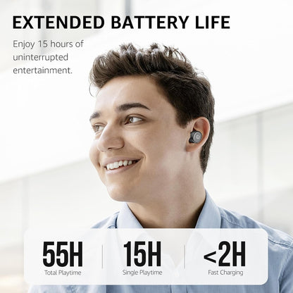 T10 Wireless Earbuds Bluetooth 5.3 Headphones, App Customize EQ, Ergonomic Design, 55H Playtime, Wireless Charging Case, IPX8 Waterproof Sound In-Ear Headset, 2025 New Version