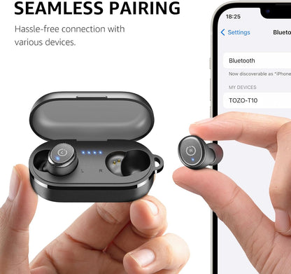 T10 Wireless Earbuds Bluetooth 5.3 Headphones, App Customize EQ, Ergonomic Design, 55H Playtime, Wireless Charging Case, IPX8 Waterproof Sound In-Ear Headset, 2025 New Version