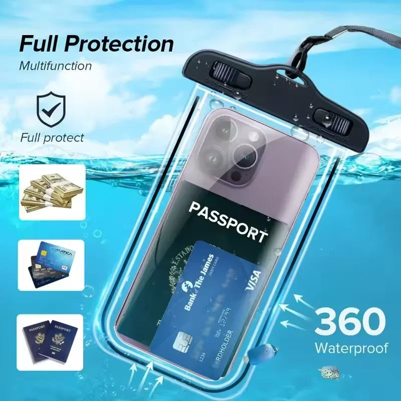 Waterproof Phone Case, Swimming Waterproof Bag, Universal Underwater Protective Bag Cover, Suitable for Iphone Samsung Phones Un