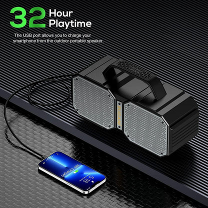 Shock Bluetooth Speaker, Portable Bluetooth 5.3, Waterproof, 60W Super Power, Outdoor Speaker, Black(New Model)