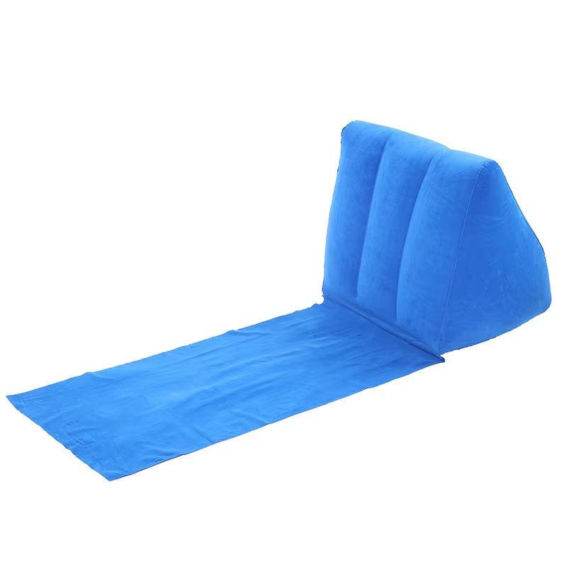 Inflatable Lounger Air Soft Beach Mat Outdoor Portable Relax Back Pillow Folding Seat Cushion Beach Traveling Camping Mat