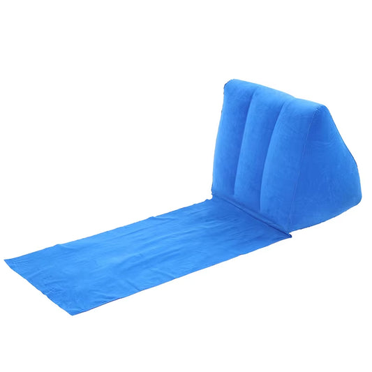 Inflatable Lounger Air Soft Beach Mat Outdoor Portable Relax Back Pillow Folding Seat Cushion Beach Traveling Camping Mat